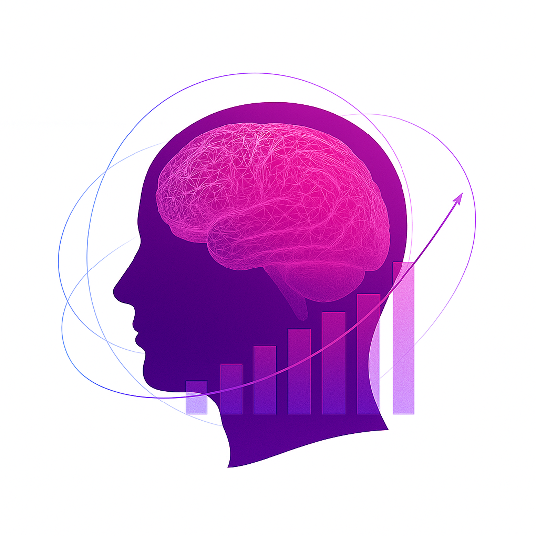 Human head illustration representing intelligent data decisions